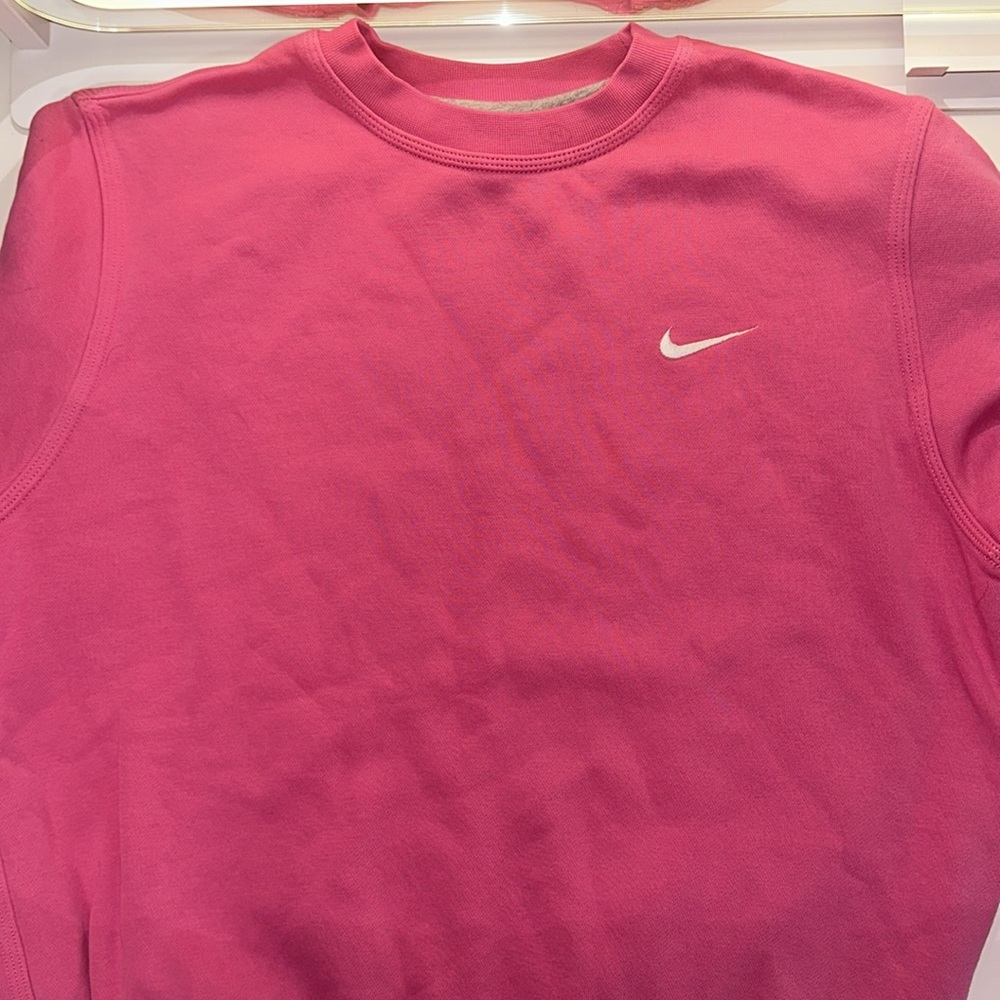Nike Hot Pink Crewneck Sweatshirt with White Swoosh - Picture 4 of 4